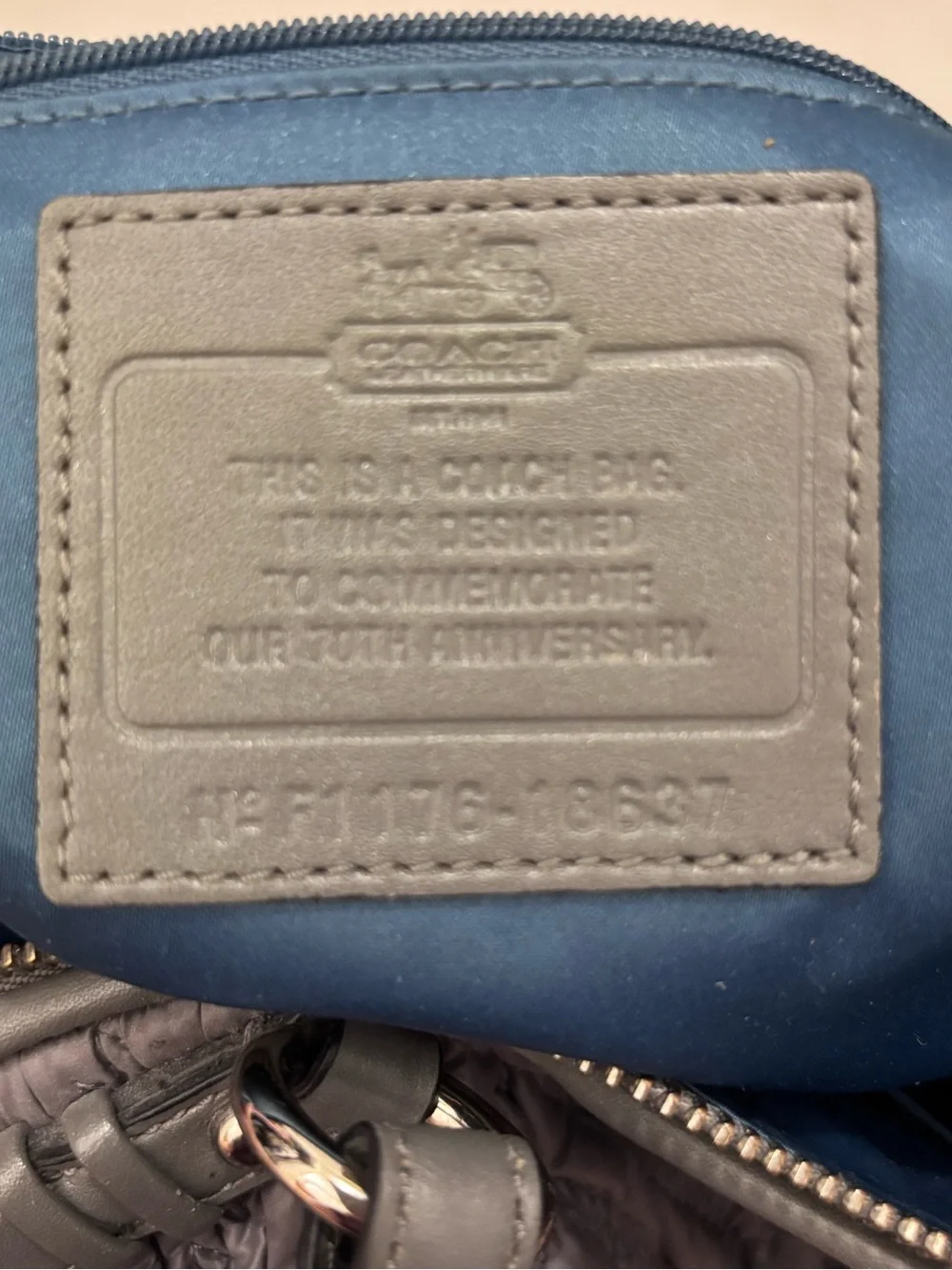 Coach Madison Nylon Grey Satchel - 70th Anniversary